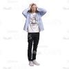 Long Haired Young Man's Top Poses Cutout Photo Pack-25053