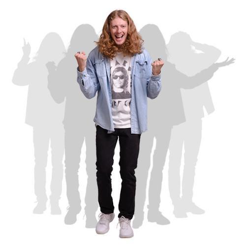 Long Haired Young Man's Top Poses Cutout Photo Pack-0