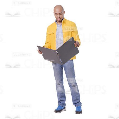 Cutout Picture Of Young Man Holding Folder-0