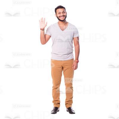 Friendly Latino Man Waving Hand Cutout-0