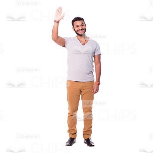 Satisfied Latino Man Waving Hand Cutout-0