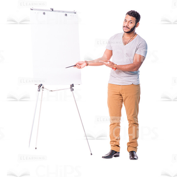 Focused Latino Man Making A Presentation Cutout-0