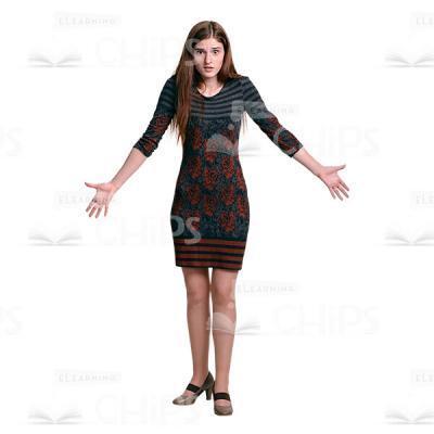 Puzzled Lady Spreads Her Arms Cutout Picture-0