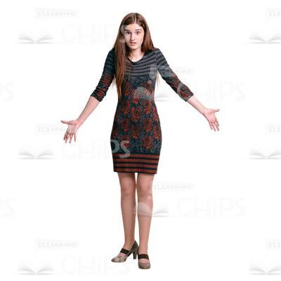 Cutout Photo Of Emotional Young Lady Shrugs And Spreads Arms-0