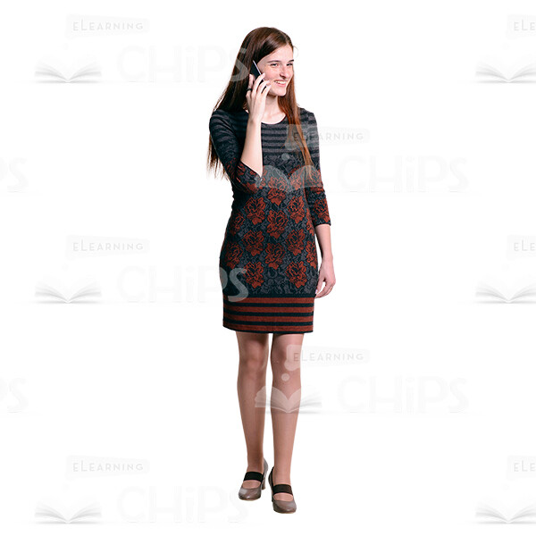Pretty Young Woman Talking The Mobile Phone Cutout Photo Pack-25189