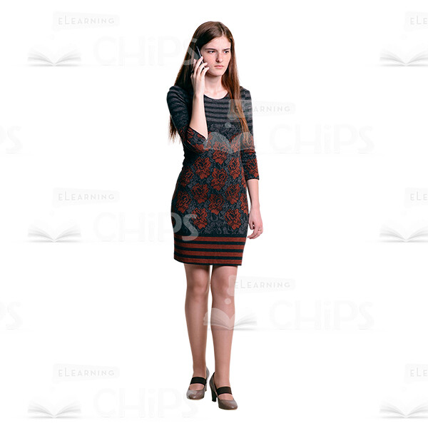 Pretty Young Woman Talking The Mobile Phone Cutout Photo Pack-25192