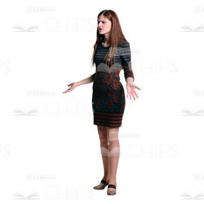 Frowning Girl Arguing Cutout Photo-0