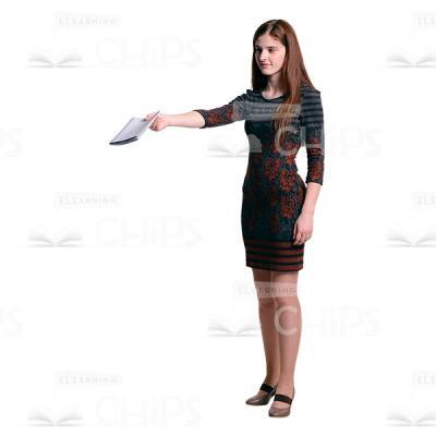 Cutout Photo Of Young Girl With Notebook-0
