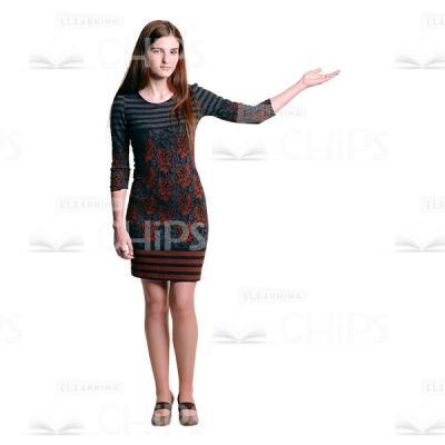 Nice Young Girl Holds Presentation Cutout Photo-0