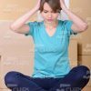 Troubled Woman Looking Down Stock Photo