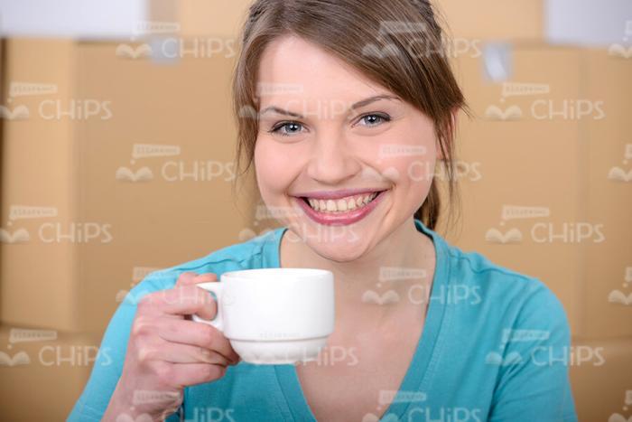 Close Up Stock Photo Of Young Woman Drinking Tea