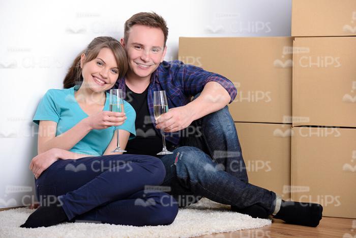 Young Couple Ready To Move To The New House Stock Photo
