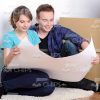 Young Couple With Drawing Stock Photo