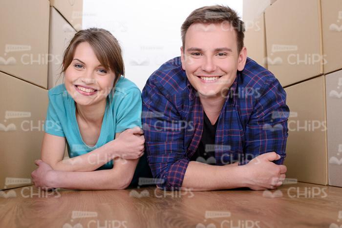 Young Couple Into New House Stock Photo