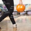 Stock Photo Of Lady Throwing The Bowling Ball Stock Photo