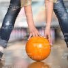 Close Up Stock Photo Of Yellow Bowling Ball