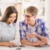 Students Talking To Each Other Stock Image