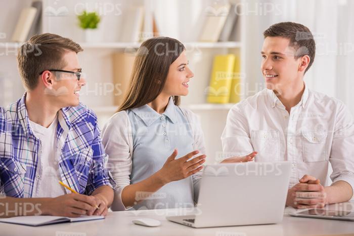 Young People Having Conversation Stock Photo