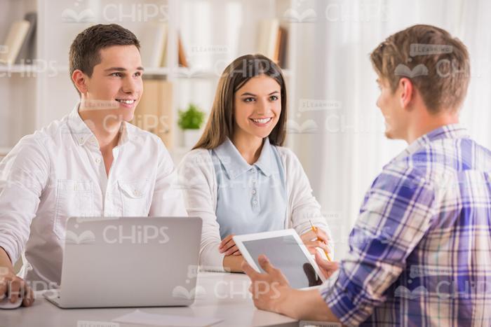 Young People Having Conversation Stock Photo