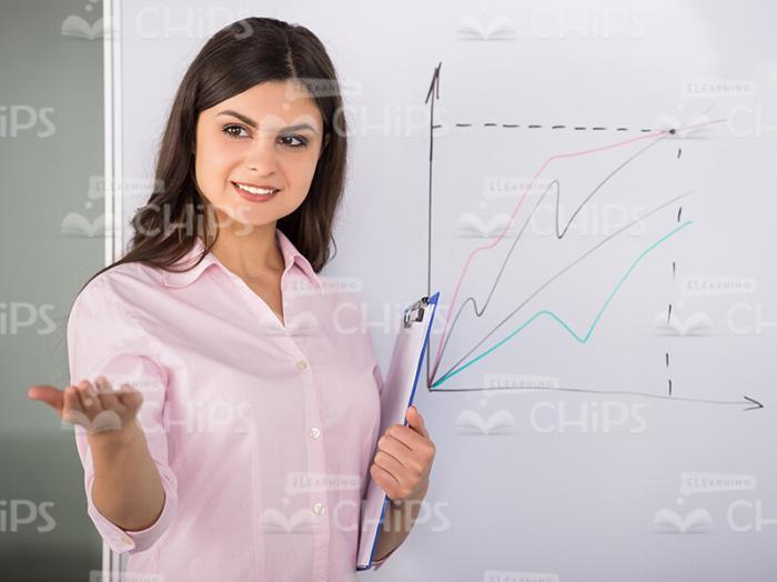 Young Woman During Business Training Stock Photo