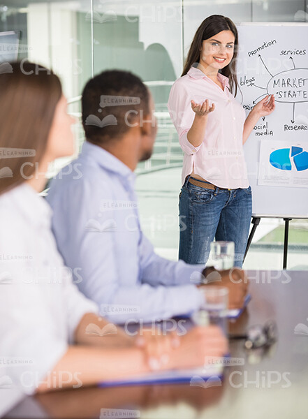 Smiling Trainer And Her Students Stock Photo