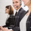 Male Customer Service Representative With Headset Stock Photo