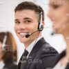 Young Businessman With Headset Close Up Stock Photo