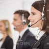 Handsome Lady With Headset Profile View Stock Photo