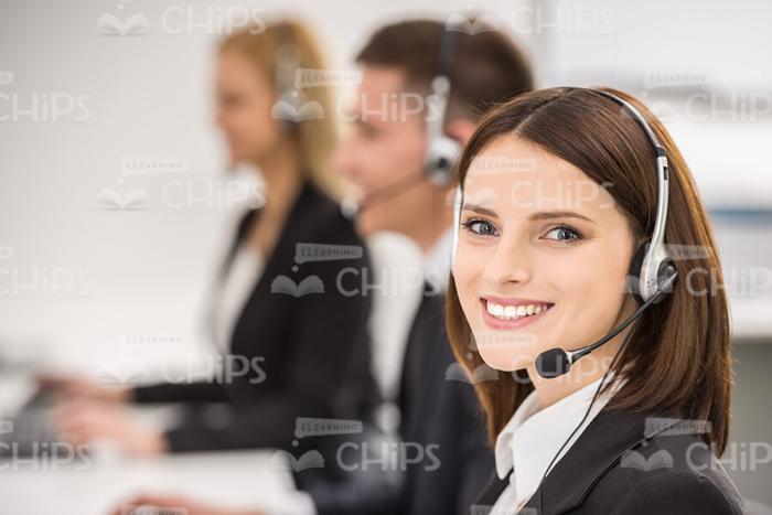 Customer Service Representatives Working At Office Stock Photo