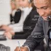 Presentable Manager Filling Questionnaire Stock Photo
