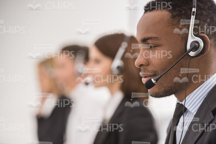 Self-Confident Call Center Operator Stock Photo