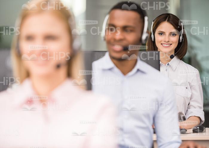 Presentable Call Center Operators Stock Photo