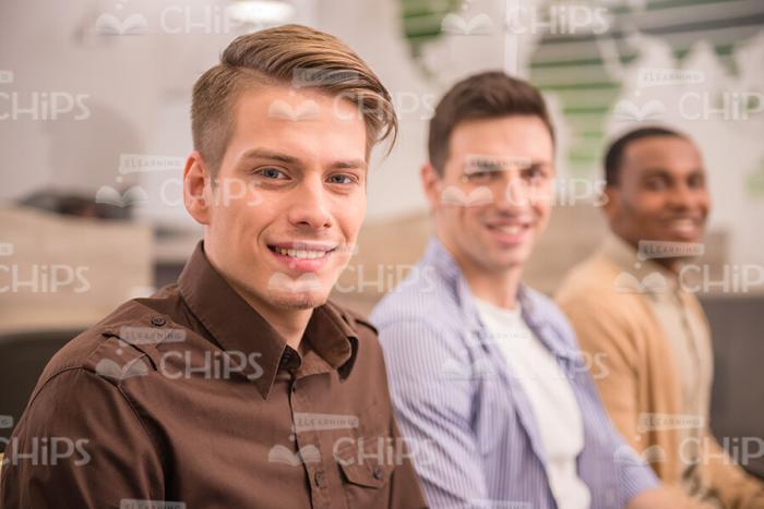 Confident Man Waiting For The Start Of Business Meeting Stock Photo