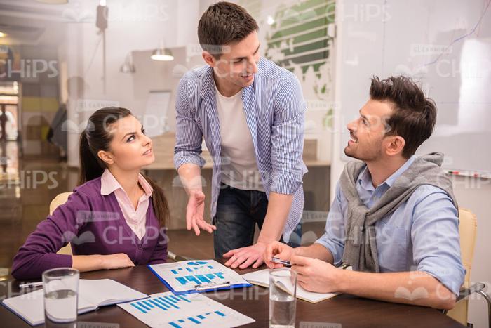 Trainer Talking With Students Stock Photo