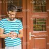 Bearded Man Holding Coffee Cup Stock Photo