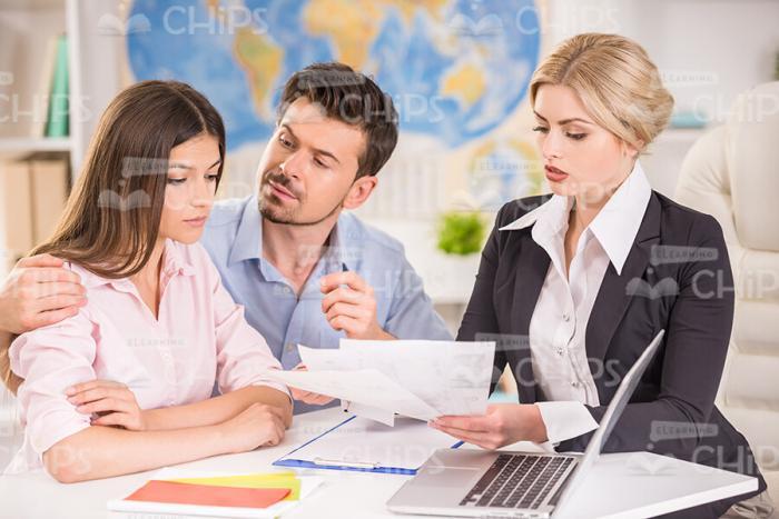 Slightly Disappointed Clients Stock Photo
