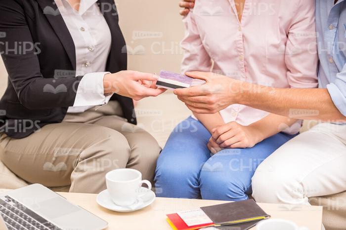 Credit Card In Manager's Hand Stock Photo