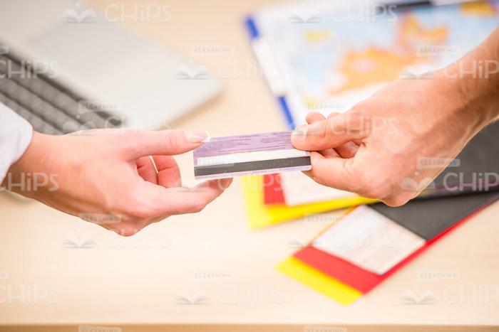 Hands Holding Credit Card Stock Photo