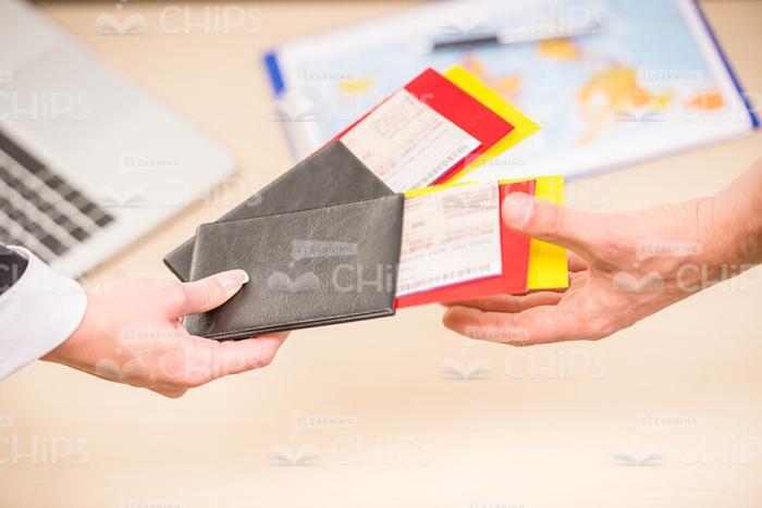 Client Get Vacation Packages Stock Photo