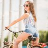 Stock Photo Of Young Girl Riding On Bicycle