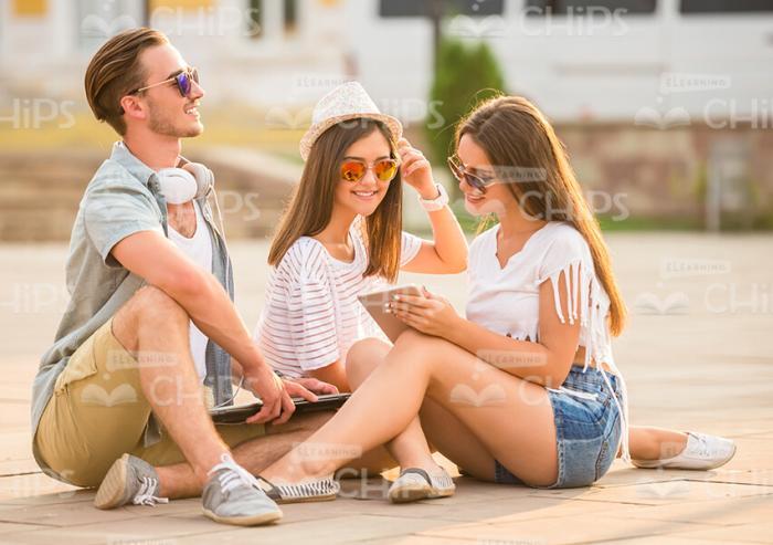 Handsome Young People Communicating Stock Photo