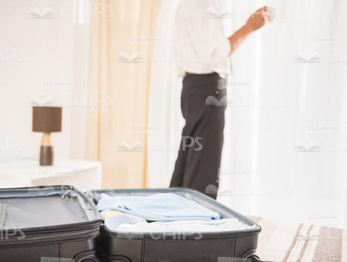 Packed Suitcase Stock Photo
