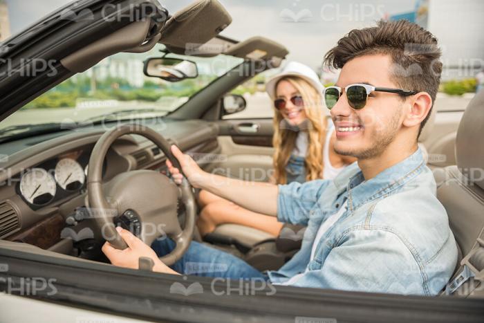 Stock Photo Of Young Couple Driving Car