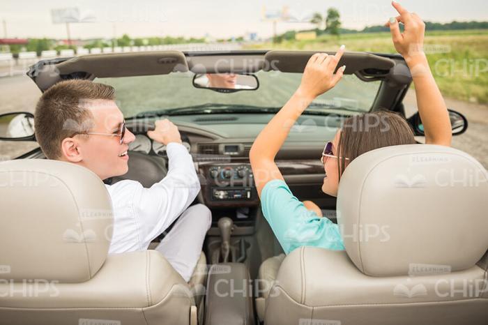 Nice People Driving Cabriolet Stock Photo