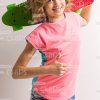 Little Girl With Skateboard Showing Thumb Up Gesture Stock Photo