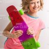 Cheerful Girl Holding Skateboard With Both Hands