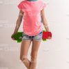 Smiling Young Girl With Skateboard Stock Photo