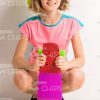 Nice Little Girl Wearing Sunglasses And Sitting On Haunches Stock Photo