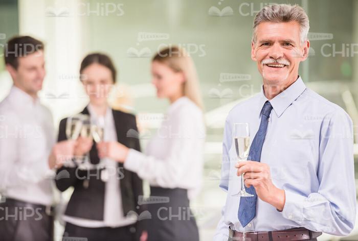Aged Engineer With Glass Stock Photo