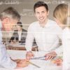 Smiling Engineer Works With Drawing Stock Photo